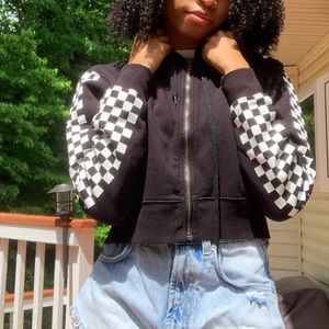 Cropped sweat jacket